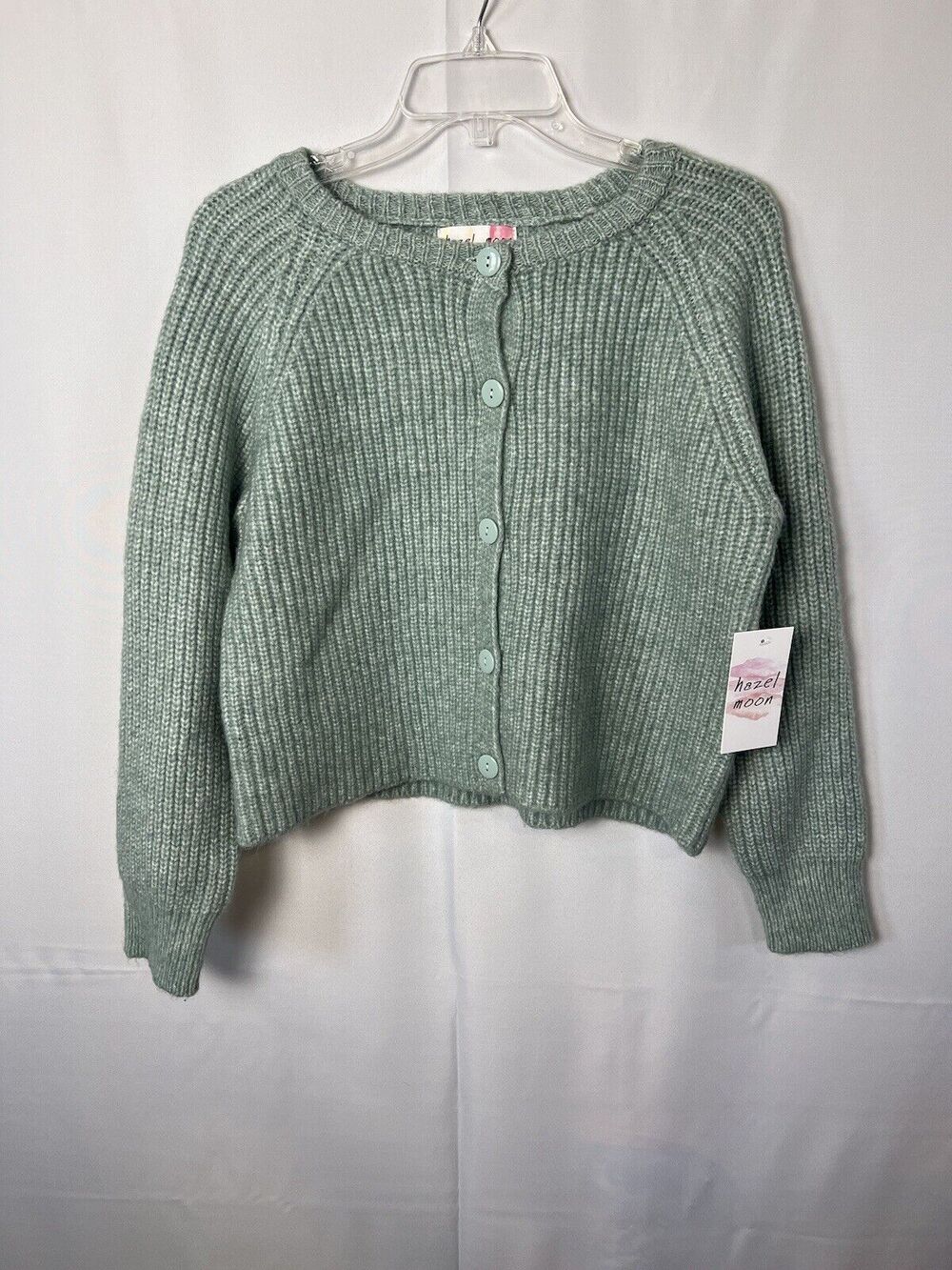 Hazel Moon NWT Button Up Green Cardigan Sweater Size Large